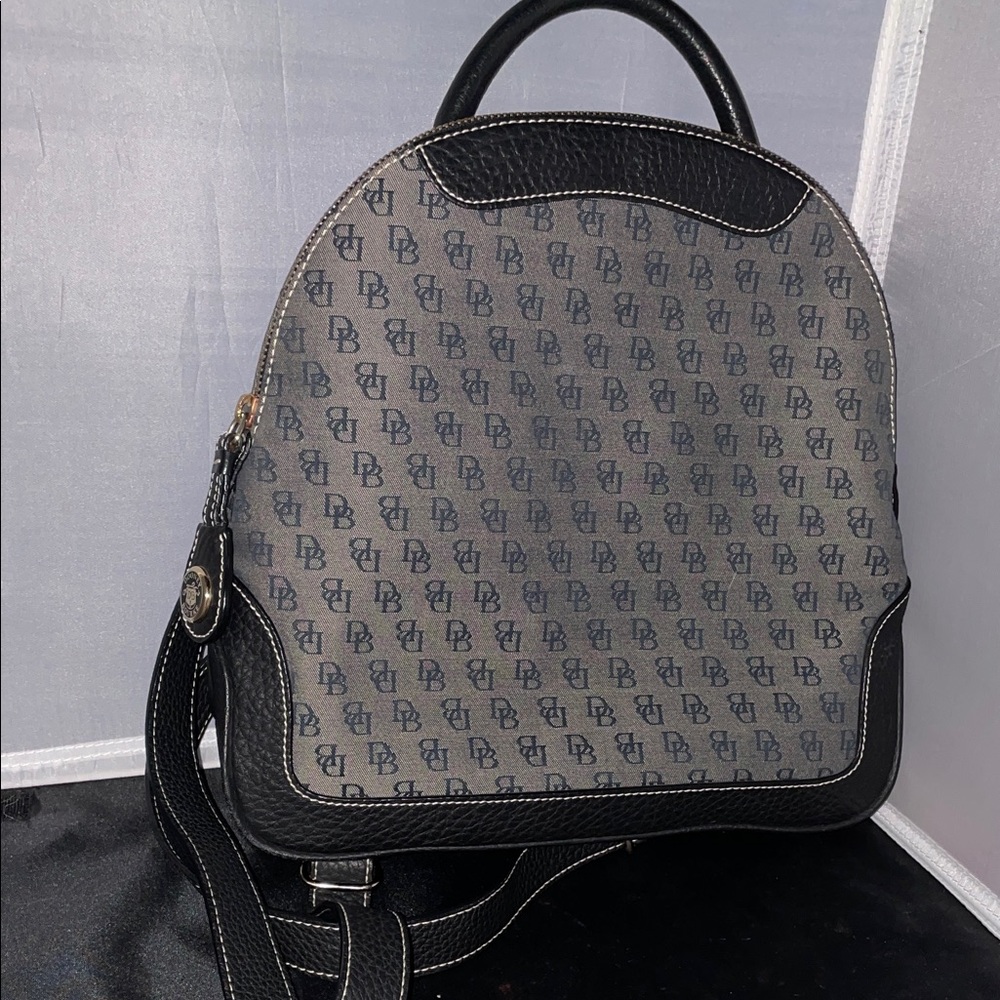 Dooney & Bourke Black and Gray Monogram Backpack